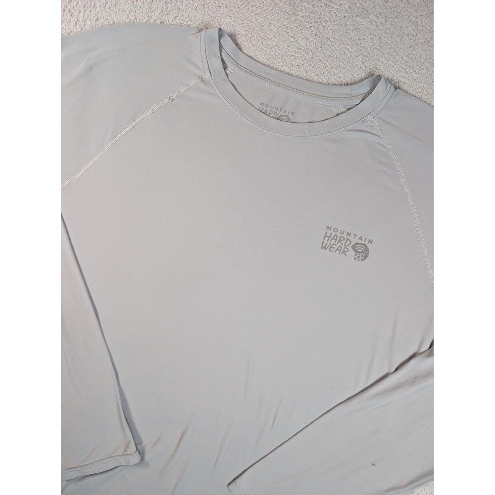 Mountain Hardwear Mens XL Gray Long Sleeve Performance Shirt OM3391 Thumbholes